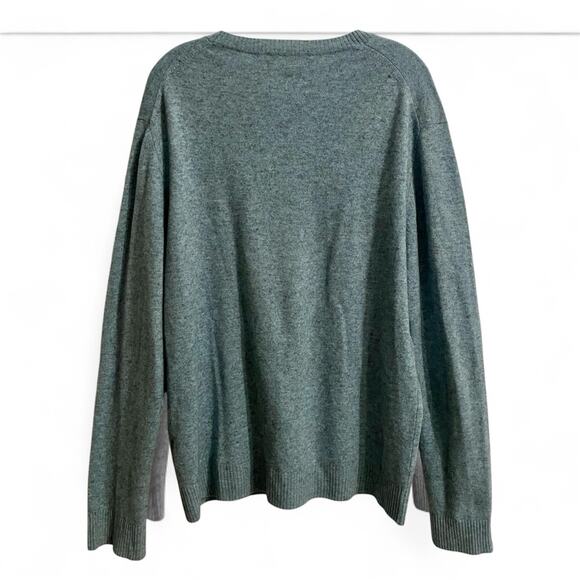 Neiman Marcus Sweater Mens XXL Blue 100% Cashmere V Neck Preppy STAIN Cutter - Picture 2 of 8
